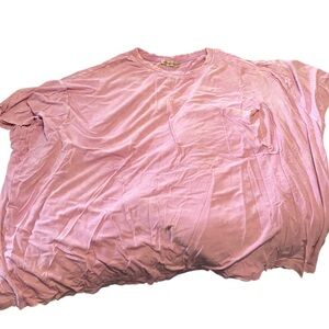Zenana Outfitters Soft Pink Washed Pocket Tee 1X/2X